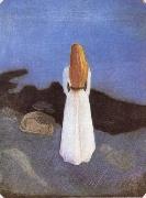 Edvard Munch The Lady in the seaside painting